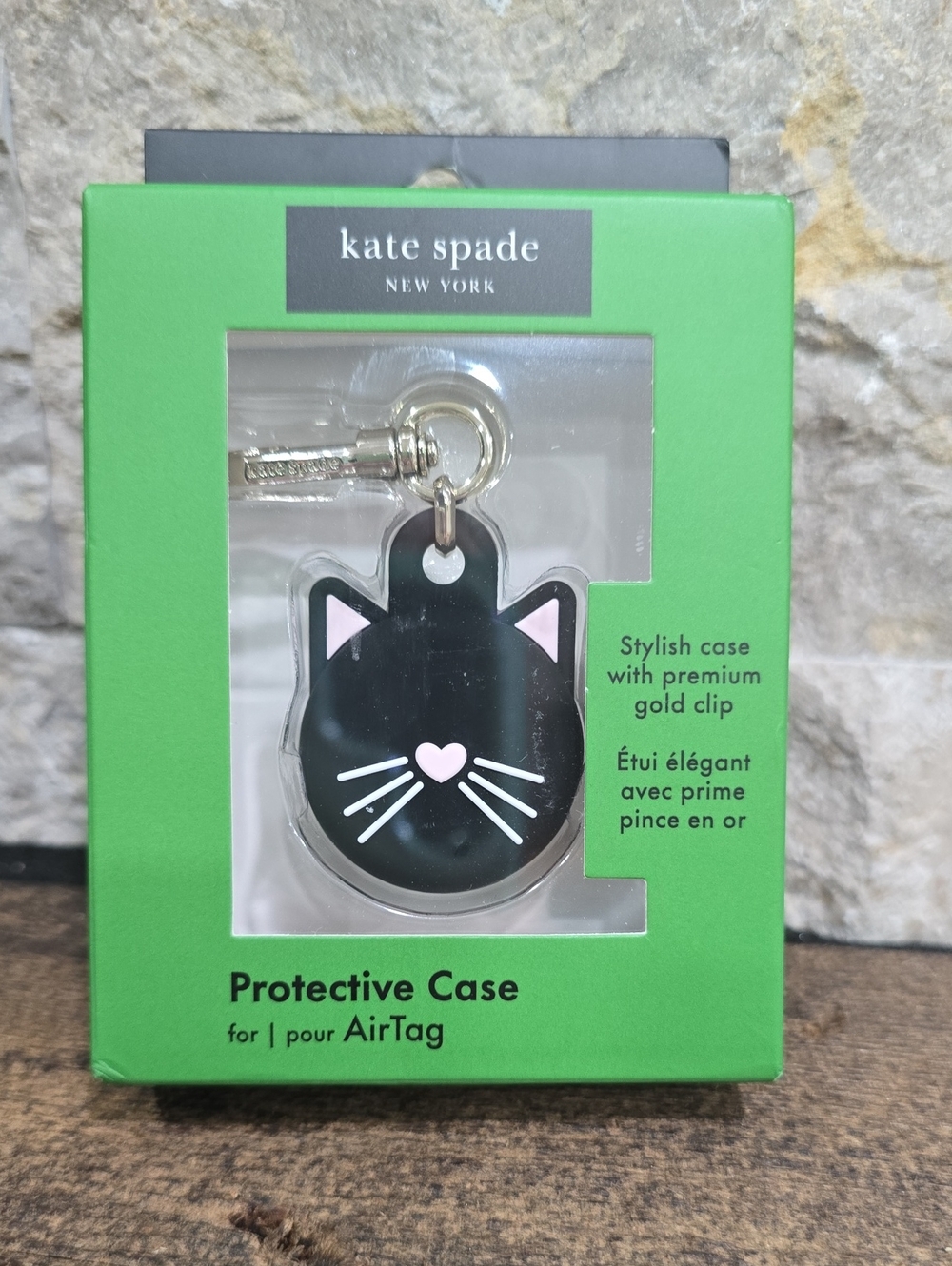 kate spade new york - AirTag Holder, Black Cat